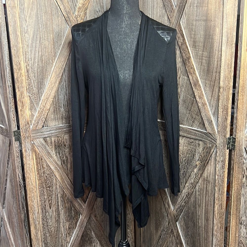 Heart Hips faux leather cardigan